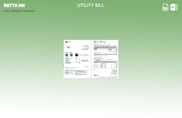 Модерен стил Шаблон за сметки за комунални услуги Нов Зеланд Spark