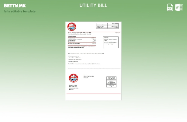 Модерен стил Шаблон за сметки за комунални услуги за електрична енергија на комп