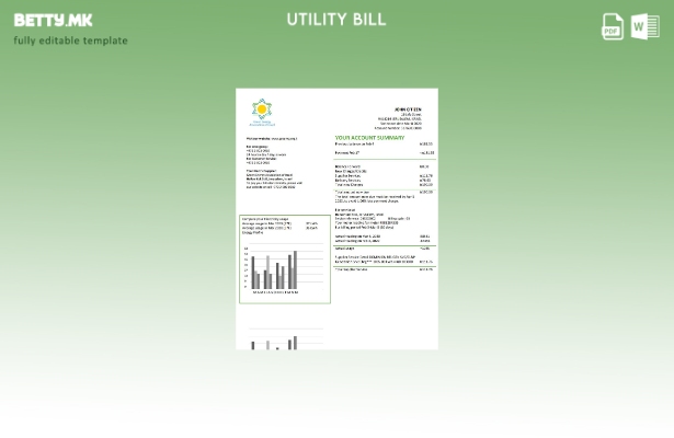Модерен стил Шаблон за сметки за комунални услуги на Израелската здружение за зе