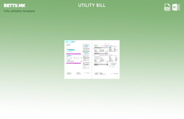 Модерен стил Шаблон за сметки за комунални услуги на Обединетото Кралство Octopu