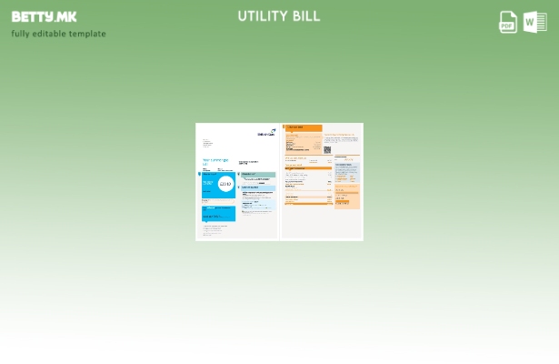 Модерен стил Шаблон за страници за сметки за комунални услуги Обединетото Кралст