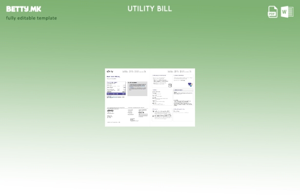 Модерен стил Шаблон за страници за сметки за комунални услуги во САД Филаделфија