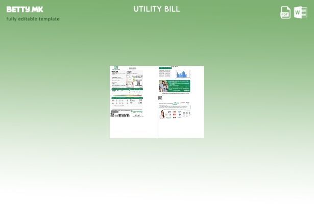 Модерен стил Шаблон за страници за сметки за комунални услуги на Мексиканската Ф