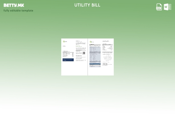 Модерен стил Шаблон за формати на сметки за комунални услуги на Обединетото Крал