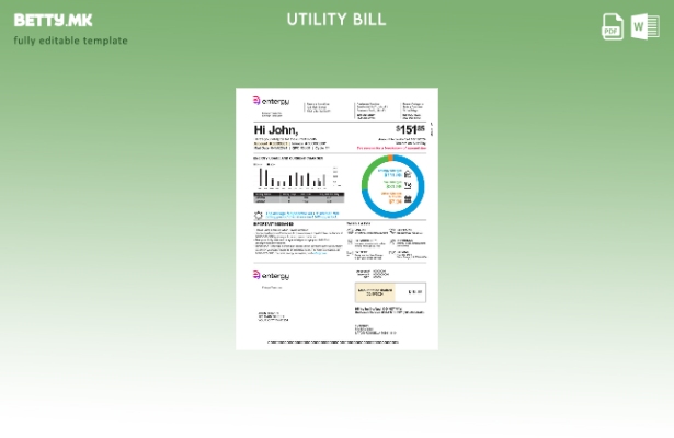 Модерен стил Шаблон на страници за сметки за комунални услуги во САД Тексас