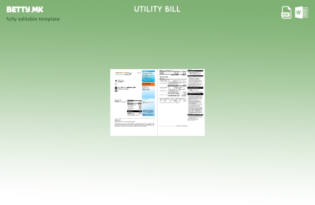 Модерен стил Шаблон страници за сметки за енергија (британски гас) на Обединетот