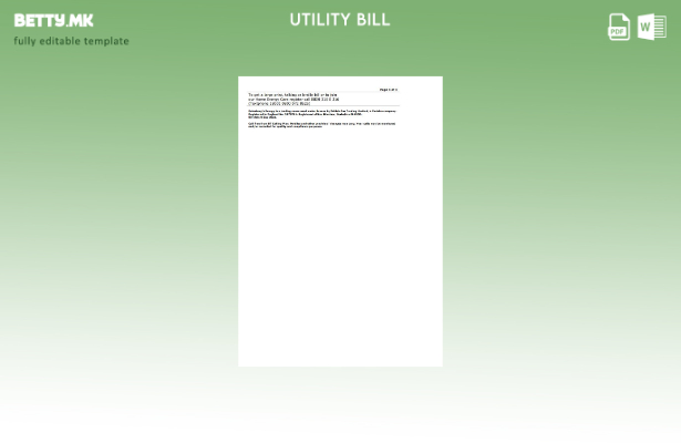 Модерен стил Шаблон страници за сметки за енергија (британски гас) на Обединет 1