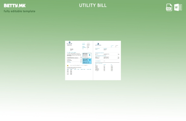 Модерен стил Шаблон страници за сметки за комунални услуги за вода во Обединетот