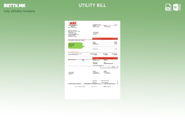 Модерен стил Шведска Шаблон за комунални сметки Mjölby Kraftnat AB