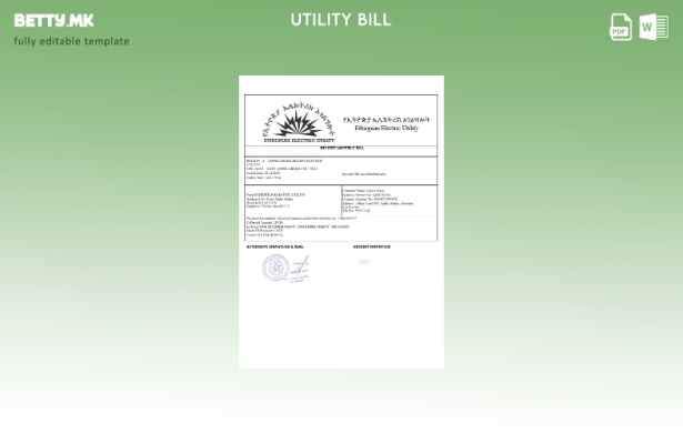 Модерен стил етиопски шаблон за електричен повик за комунални услуги
