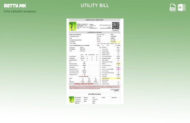 Модерен стил на Индија DGVCL шаблон за комунални сметки