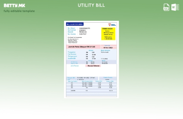 Модерен стил на Индија Tenaga национални сметки за комунални услуги
