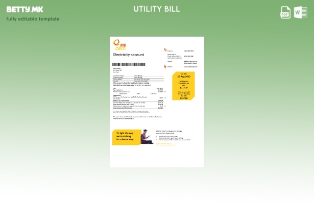 Модерен стил на Макао CEM шаблон за сметки за електрична енергија