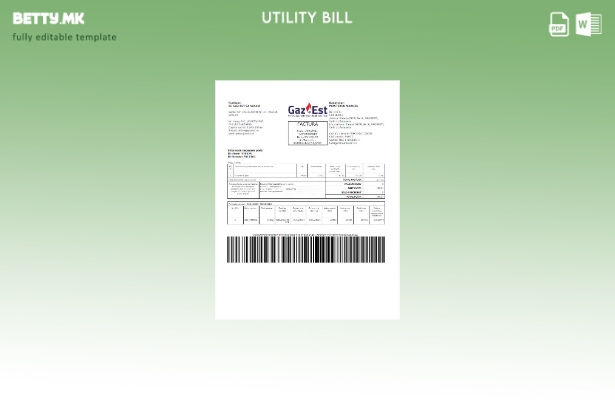 Модерен стил на Романија гас EST шаблон за комунални сметки