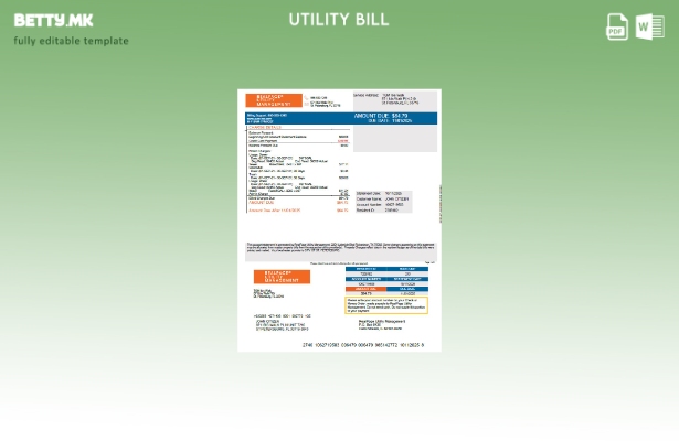 Модерен стил на Русија Realpage Utility Management Шаблон за комунални сметки