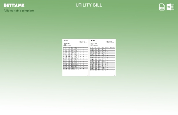 Модерен стил на САД Њу Џерси Веризон шаблон сметки за комунални услуги 7