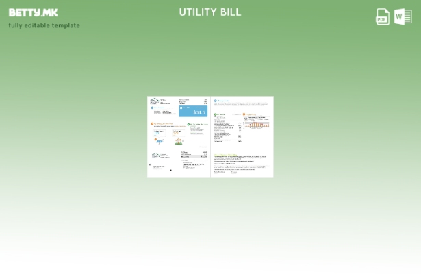 Модерен стил на САД Вермонт Грин Маунт Пауер шаблон за збор страници за сметки з