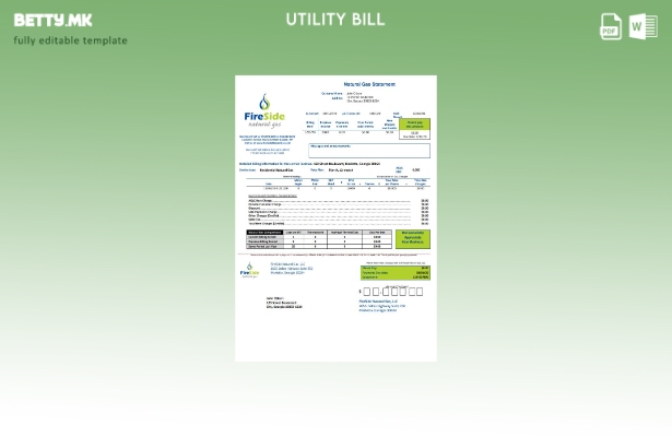 Модерен стил на САД Калифорнија FireSide шаблон за комунални сметки за природен