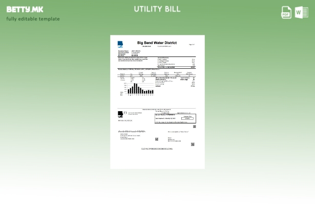Модерен стил на САД Невада Биг Бенд вода област комунални сметки шаблон