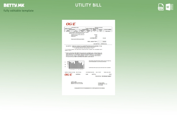 Модерен стил на САД Оклахома ОГЕ Енергетски сметки за комунални услуги шаблон