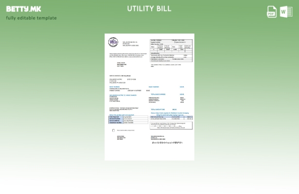 Модерен стил на САД Пенсилванија Wellsboro Electric шаблон сметки за комунални у