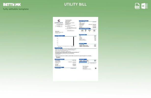 Модерен стил на САД Тексас Град Корзикана шаблон сметки за комунални услуги