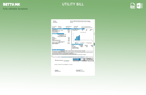 Модерен стил на УСД Вирџинија природен гас за комунални сметки за образец