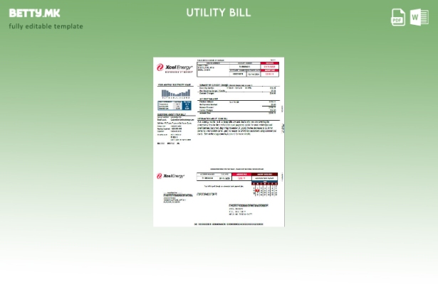 Модерен стил на УСД Xcel Energy шаблон за верзија на зборот за комунални услуги