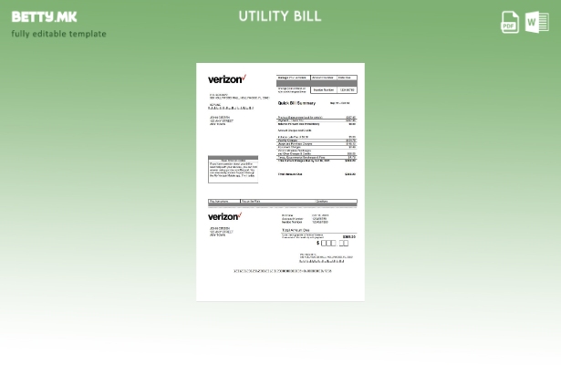 Модерен стил на У.С.А. Веризон за комунални сметки за збор верзија