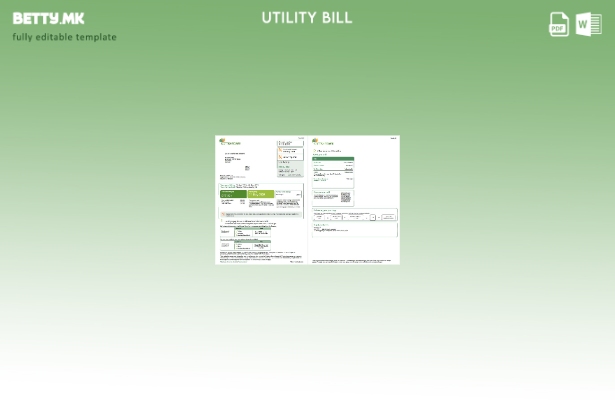 Модерен стил на Шкотска Шкотска напојување со сметки за комунални услуги, шаблон