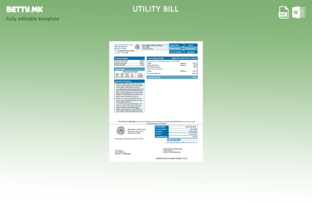 Модерен стил на шаблон за верзија на сметки за комунални сметки на округот Коб 1