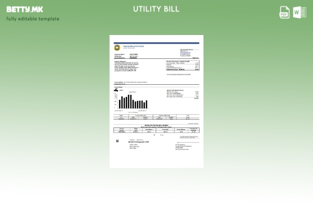 Модерен стил на шаблон за збор за сметки за комунални услуги во САД Вашингтон