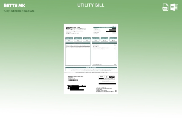 Модерен стил на шаблон за комунални сметки за регионална канализациона област на