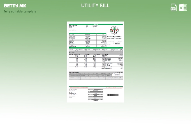 Модерен стил на шаблон за комунални сметки на Управата за електрична енергија и