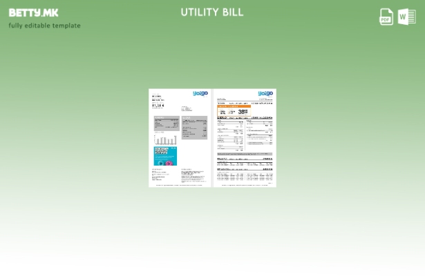 Модерен стил на шаблон за страници за сметки за интернет комунални услуги Шпаниј