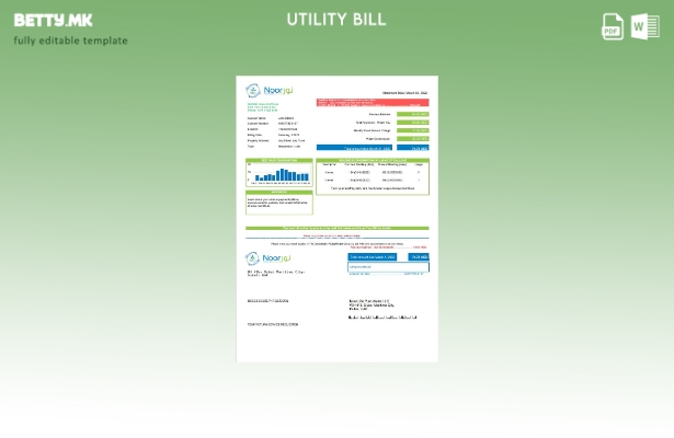 Модерен стил на UAE Noor Life Pure Water LLC шаблон за комунални сметки