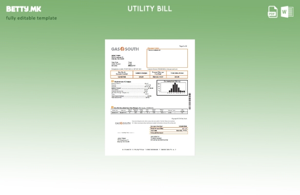 Модерен стил на USA New York Gas South шаблон за комунални сметки
