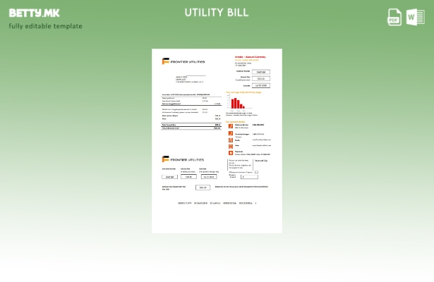 Модерен стил на USA Texas Frontier Utilities шаблон за комунални сметки
