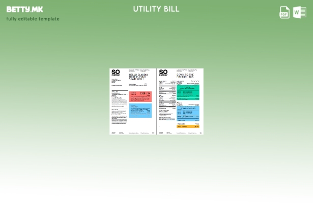 Модерен стил страници за сметки за комунални услуги Обединетото Кралство So Ener