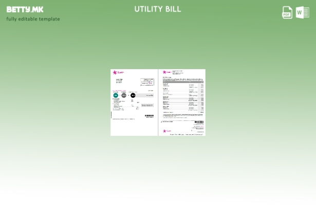 Модерен стил страници за сметки за комунални услуги на Нов Зеланд Spark, шаблон