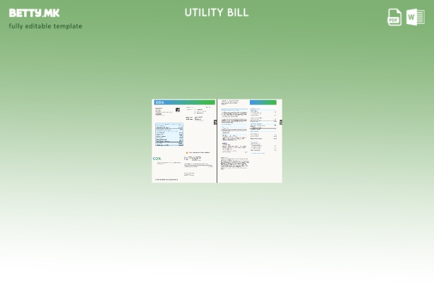 Модерен стил страници за сметки за комунални услуги на САД Кокс, шаблон за стран