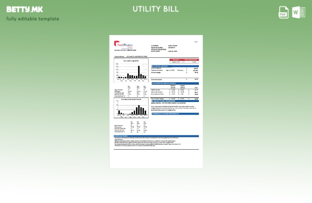 Модерен стил шаблон верзија на сметки за комунални услуги на САД Northwestern En