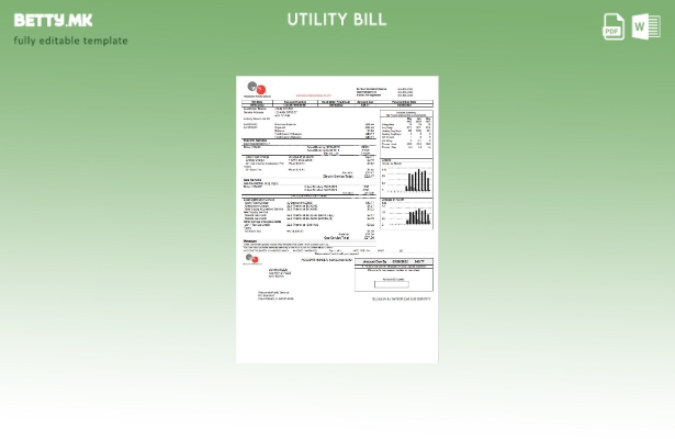 Модерен стил шаблон за збор за сметки за комунални услуги на САД WPS