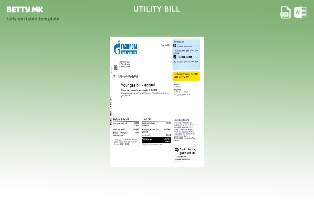 Модерен стил шаблон за комунални сметки за гас во Киргистан