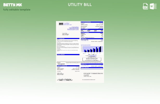 Модерен стил шаблон за комунални сметки за градот Фриско во САД