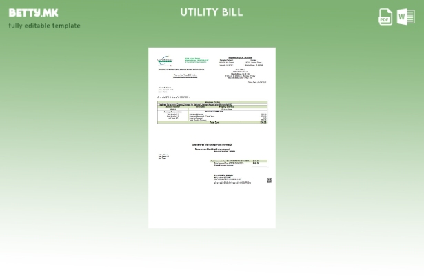 Модерен стил шаблон за комунални сметки за потрошувачи на енергија во САД