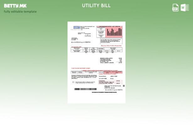 Модерен стил шаблон за комунални сметки за рурална електрична кооператива на САД