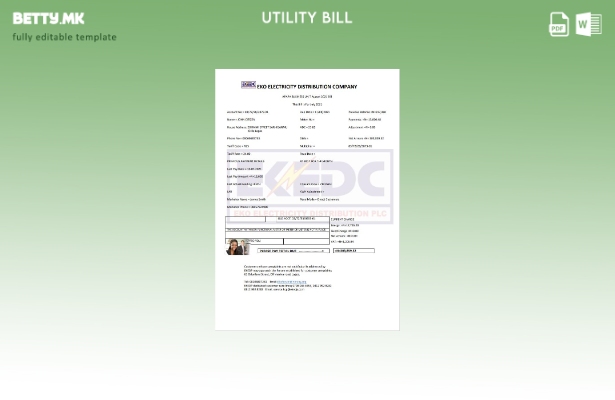 Модерен стил шаблон за комунални сметки на компанијата за дистрибуција на електр