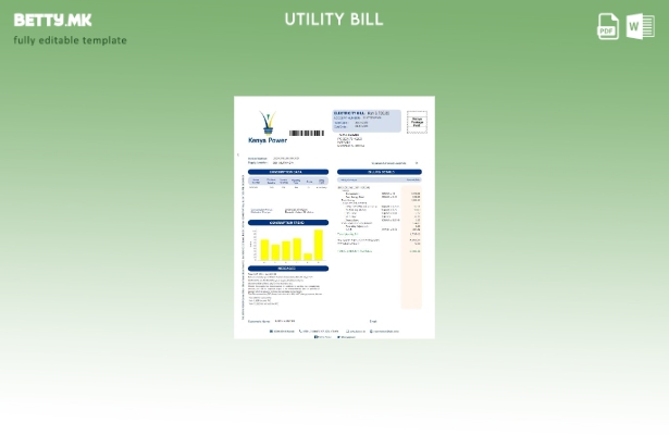 Модерен стил шаблон за сметки за електрична енергија во Кенија
