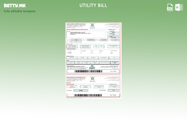 Модерен стил шаблон за сметки за електрична енергија во Оман Мускат